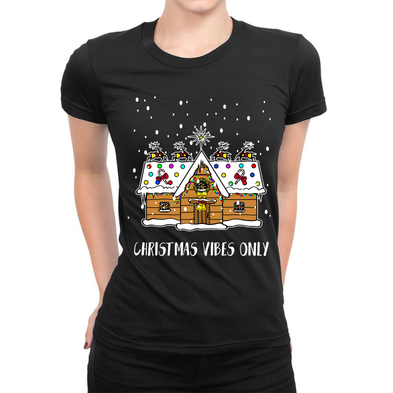 Christmas Vibes Only Shirt Funny Santa Christmas Tshirt Boy Girl Holid Ladies Fitted T-Shirt by Mello Greenwood | Artistshot