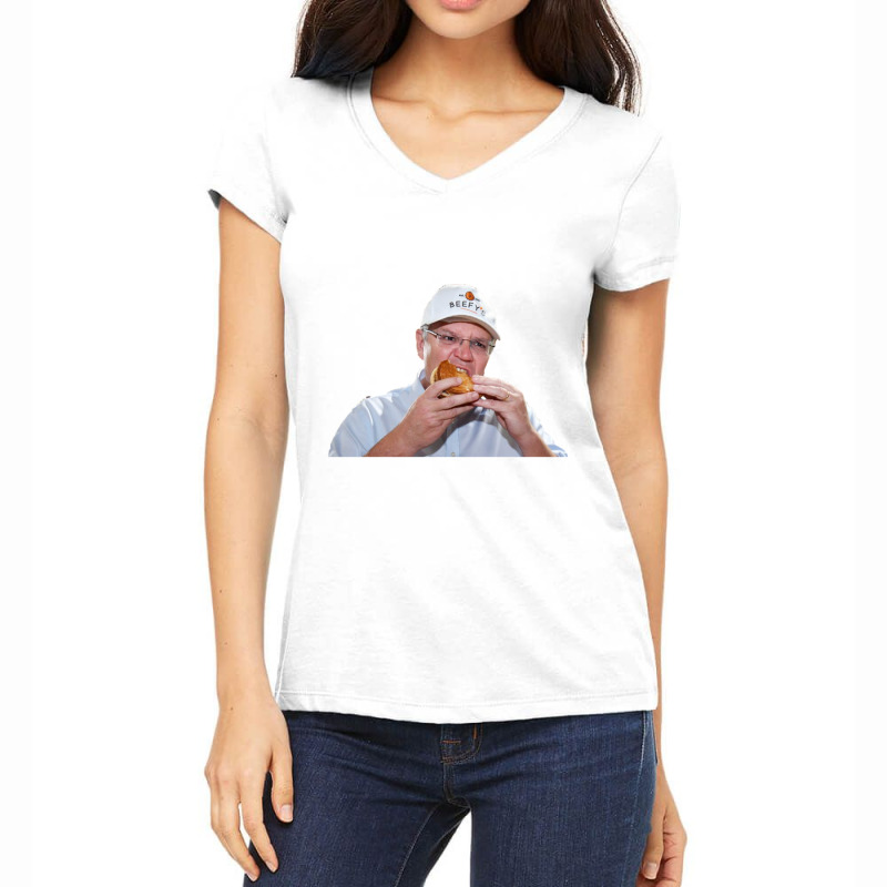 Scott Morrison Having A Munch Women's V-Neck T-Shirt by cm-arts | Artistshot