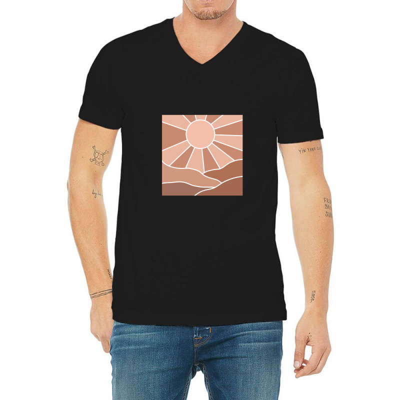 Aesthetic Browny Sun V-neck Tee | Artistshot