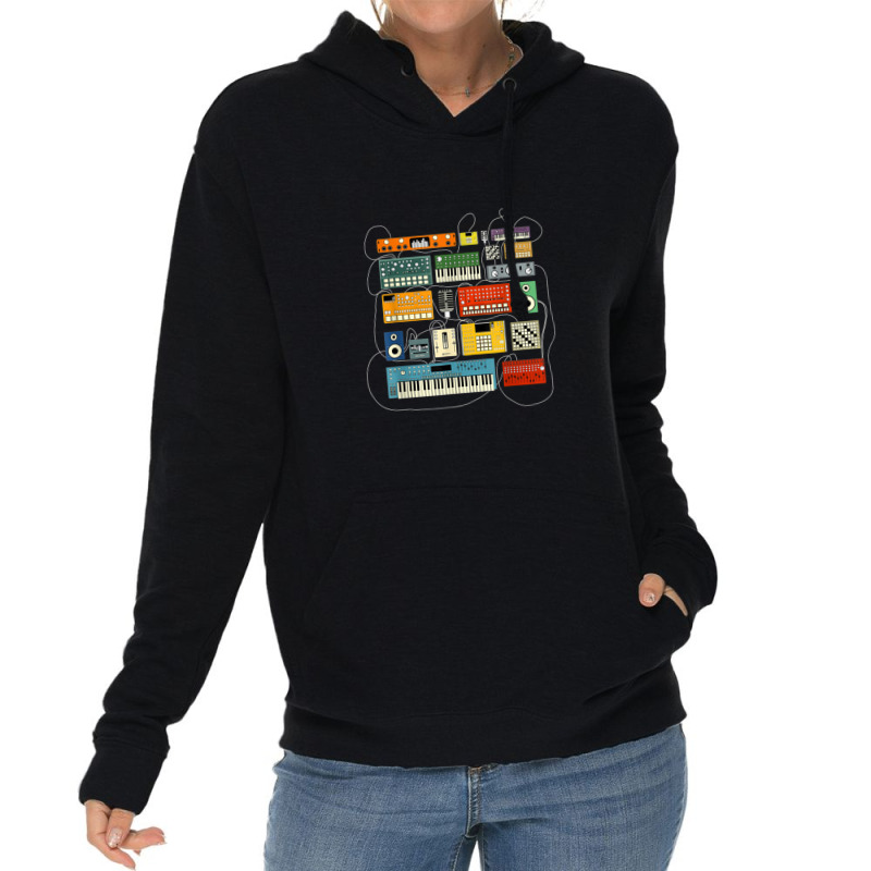 Synthesizer And Drum Machine For Electronic Musician Lightweight Hoodie | Artistshot