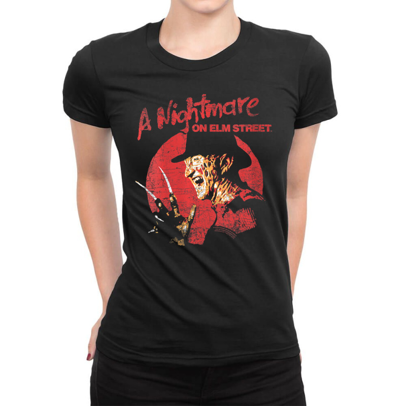 Womens A Nightmare On Elm Street Freddy Circle V-neck Ladies Fitted T-Shirt by mckeebeckett3l9yxd | Artistshot