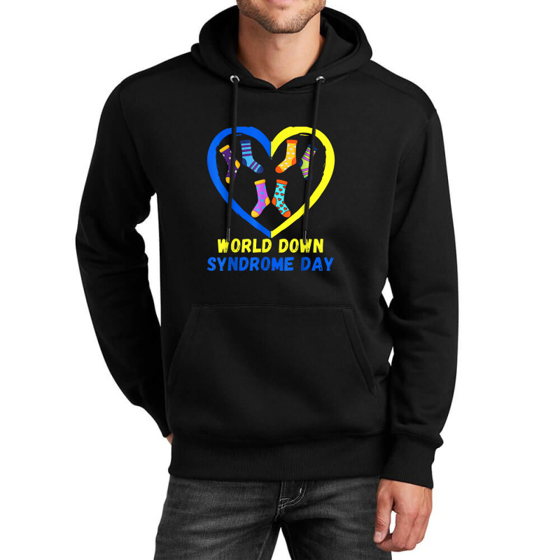 Blue Yellow Heart 21 World Down Syndrome Awareness Day 2022 Unisex Hoodie | Artistshot