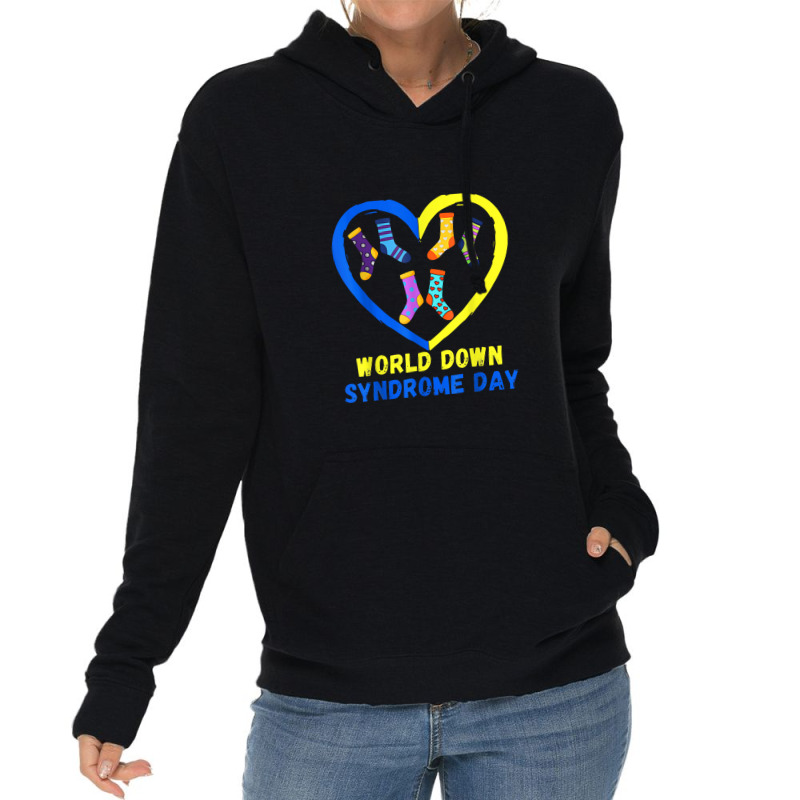 Blue Yellow Heart 21 World Down Syndrome Awareness Day 2022 Lightweight Hoodie | Artistshot