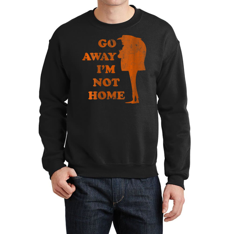 Gru Go Away Im Not Home Distressed Orange Crewneck Sweatshirt by BuiDoc | Artistshot