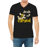 Dimelo En Espanol Cute Bee Spanish Teacher Maestra Bilingue V-neck Tee | Artistshot