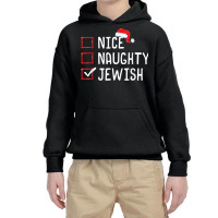 Nice Naughty Jewish Christmas List Youth Hoodie | Artistshot