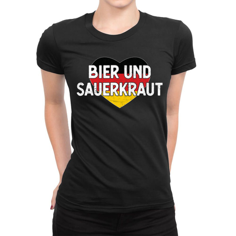 Bier Und Sauerkraut Oktoberfest Long Sleeve T Ladies Fitted T-Shirt by cm-arts | Artistshot