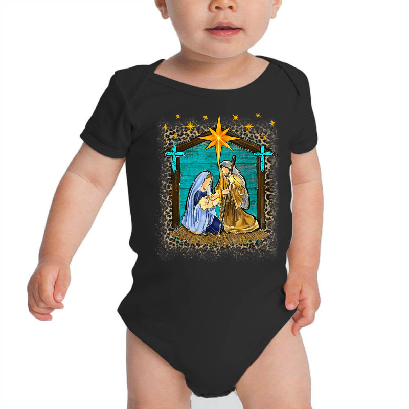 Merry Christmas Jesus Christ Nativity Scene Christian Baby Bodysuit by Color | Artistshot