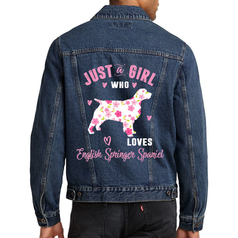 Just A Girl Who Loves English Springer Spaniel Shirts Men Denim Jacket | Artistshot