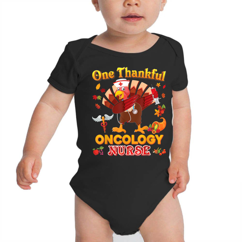 One Thankful Oncology Nurse Dabbing Turkey Thanksgiving Baby Bodysuit by Fashzilla | Artistshot