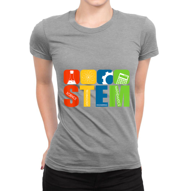 Stem Teacher Science Technology Engineering Math Ladies Fitted T-Shirt by dirije | Artistshot