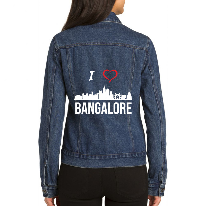 I Love Banalore Bengaluru India Ladies Denim Jacket by cm-arts | Artistshot