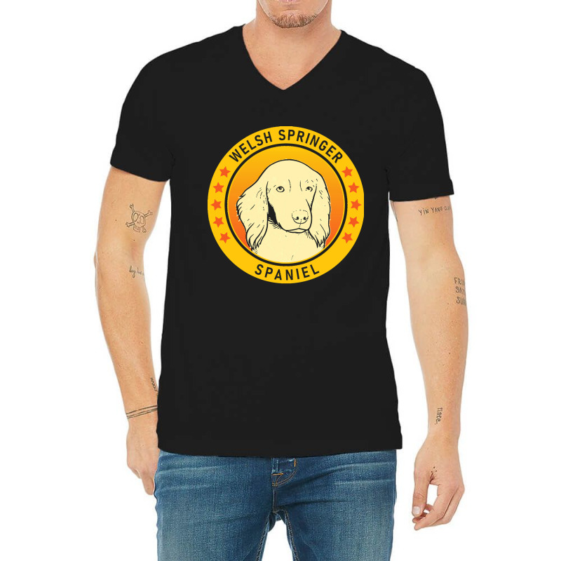 Welsh Springer Spaniel Welsh Springer Spaniel Dog Portrait V-neck Tee | Artistshot