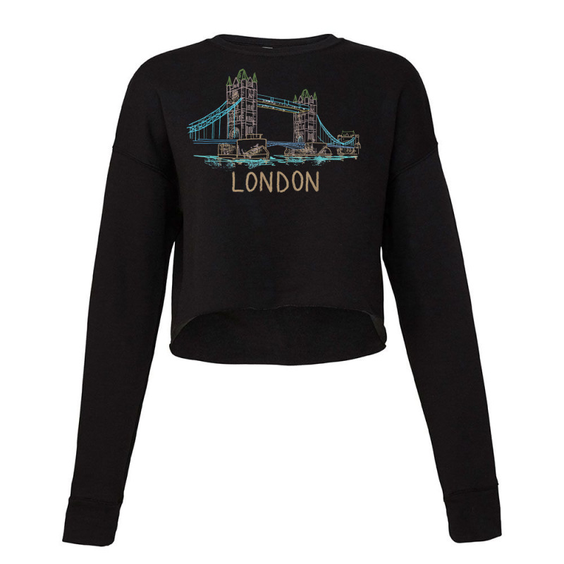 Tower Bridge London Unique Hand Drawn Art T Shirt Cropped Sweater by cm-arts | Artistshot