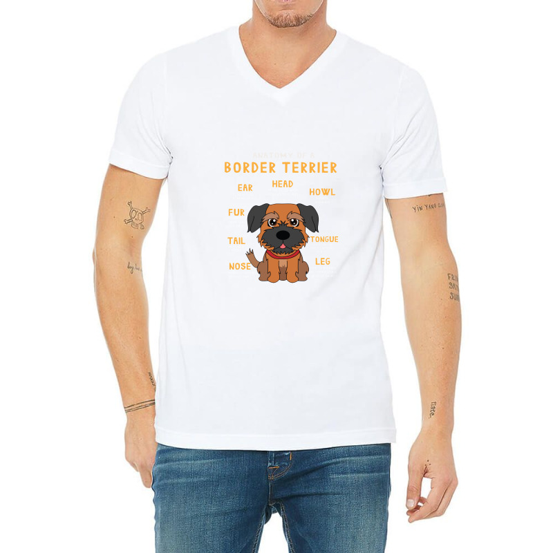 Border Terrier Anatomy Funny Dog Mom Dad Cute Gift V-neck Tee | Artistshot