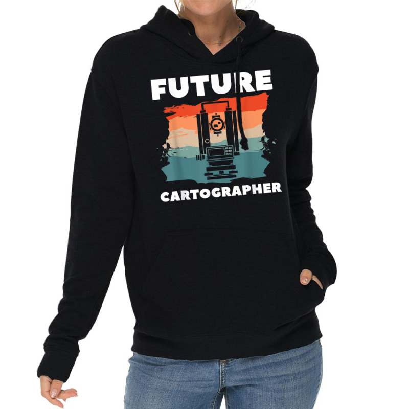 Retro Future Cartographer Map Making Cartography Lightweight Hoodie | Artistshot