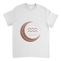 Boho Aquarius Constellation Moon Birthday Classic T-shirt | Artistshot