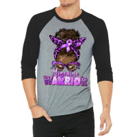 Migraine Warrior Afro Messy Bun 3/4 Sleeve Shirt | Artistshot