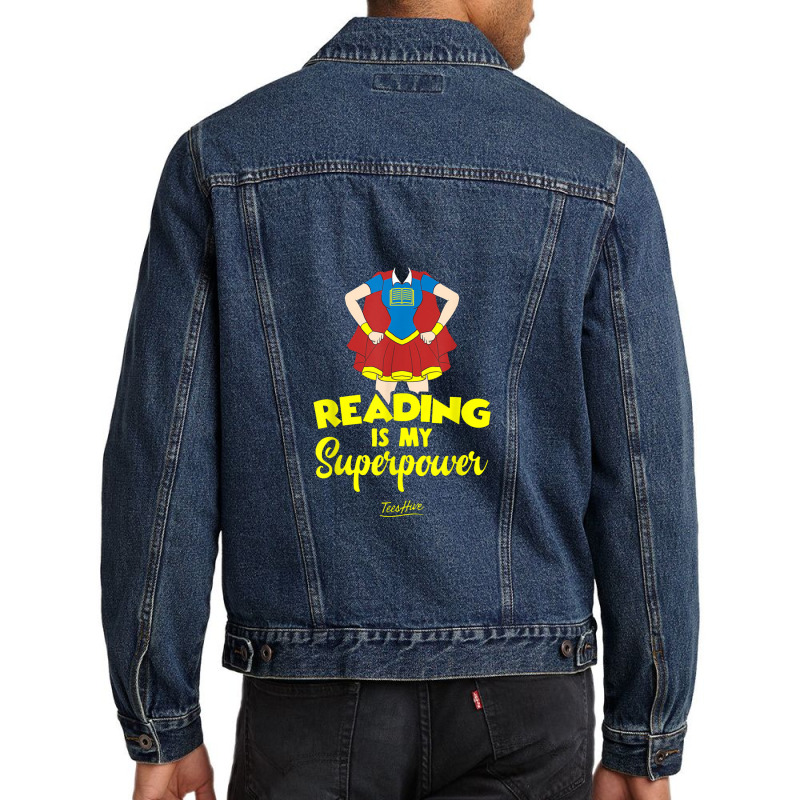 Book Gifts For Book Lovers Women Reading Is My Superpower Men Denim Jacket | Artistshot