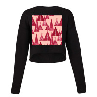 Blush And Red Watercolor Christmas Trees Cropped Sweater | Artistshot