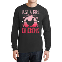 Chicken Chick Just A Girl Who Loves Chickens Retro Vintage Long Sleeve Shirts | Artistshot