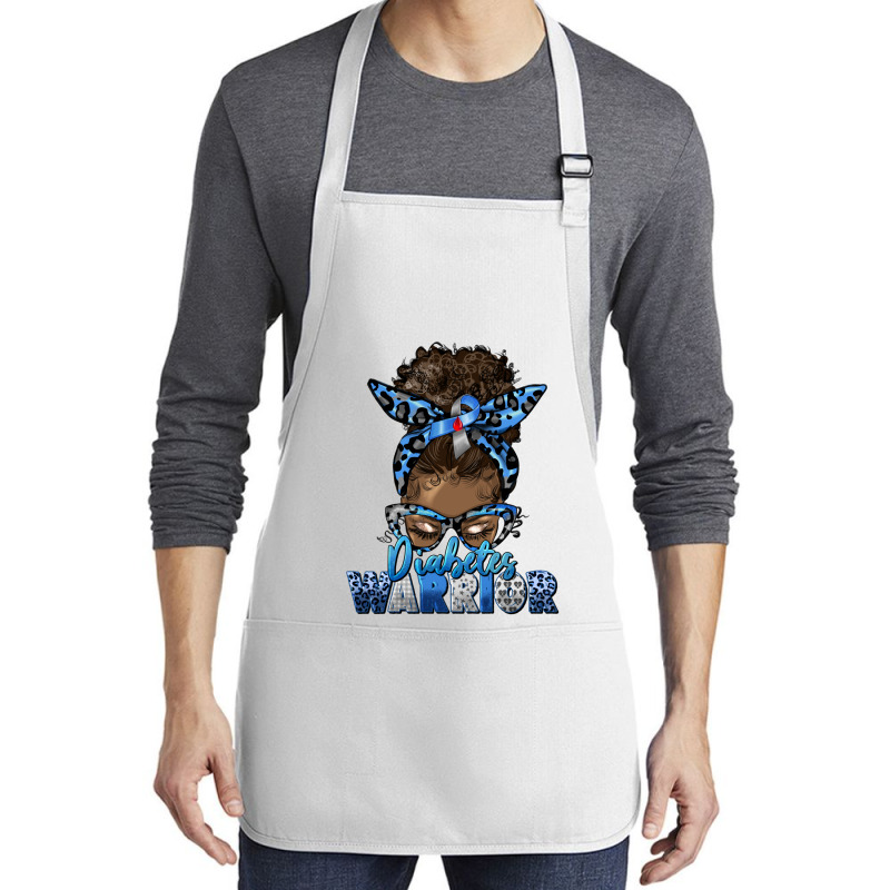 Diabetes Warrior Afro Messy Bun Medium-length Apron | Artistshot