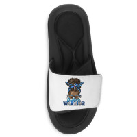 Diabetes Warrior Afro Messy Bun Slide Sandal | Artistshot