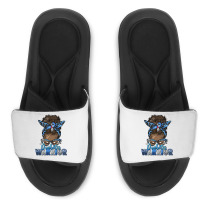 Diabetes Warrior Afro Messy Bun Slide Sandal | Artistshot