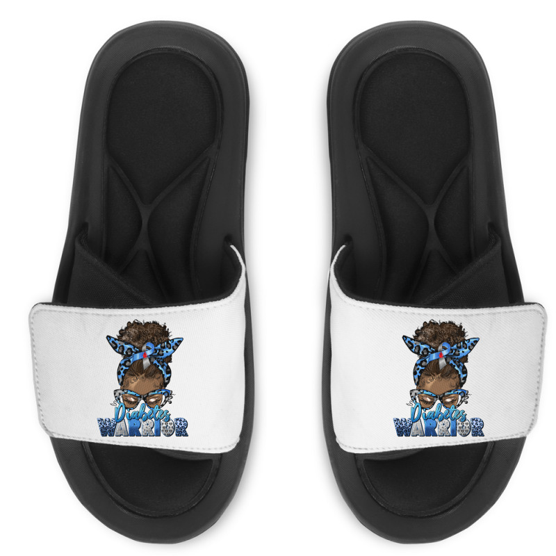 Diabetes Warrior Afro Messy Bun Slide Sandal | Artistshot