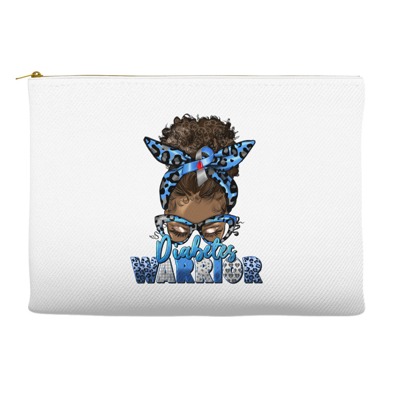 Diabetes Warrior Afro Messy Bun Accessory Pouches | Artistshot