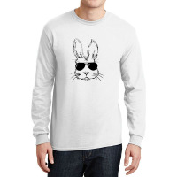 Bunny Face With Sunglasses Easter Day For Boys Men Kids Long Sleeve Shirts | Artistshot