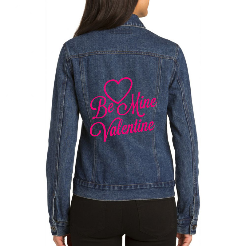 Be Mine Valentine Day Ladies Denim Jacket by rolanmarolan | Artistshot