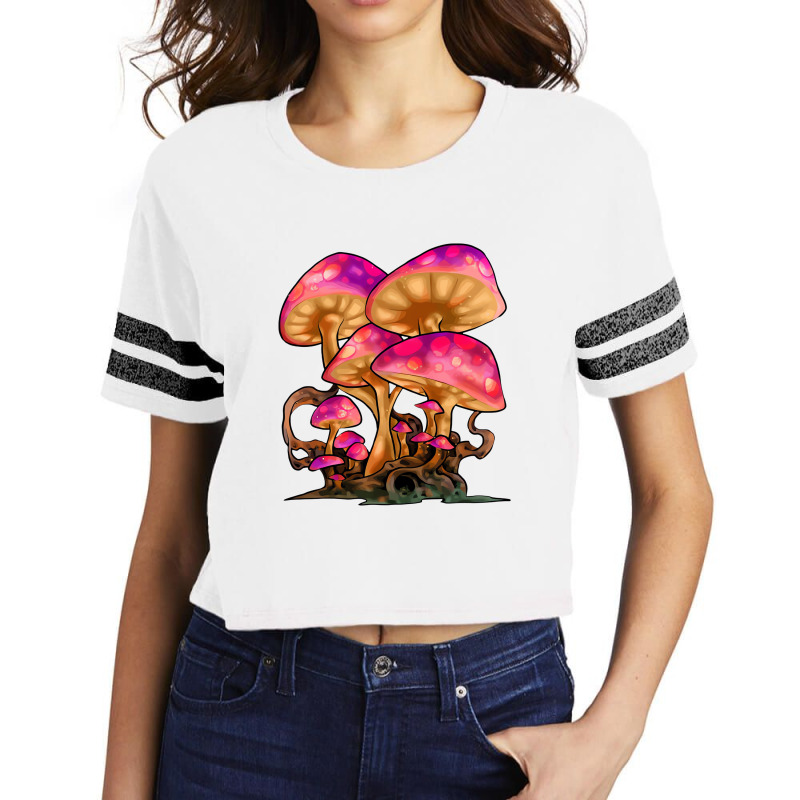 Mycology Mushroom Psychedelic Scorecard Crop Tee by saolalala | Artistshot