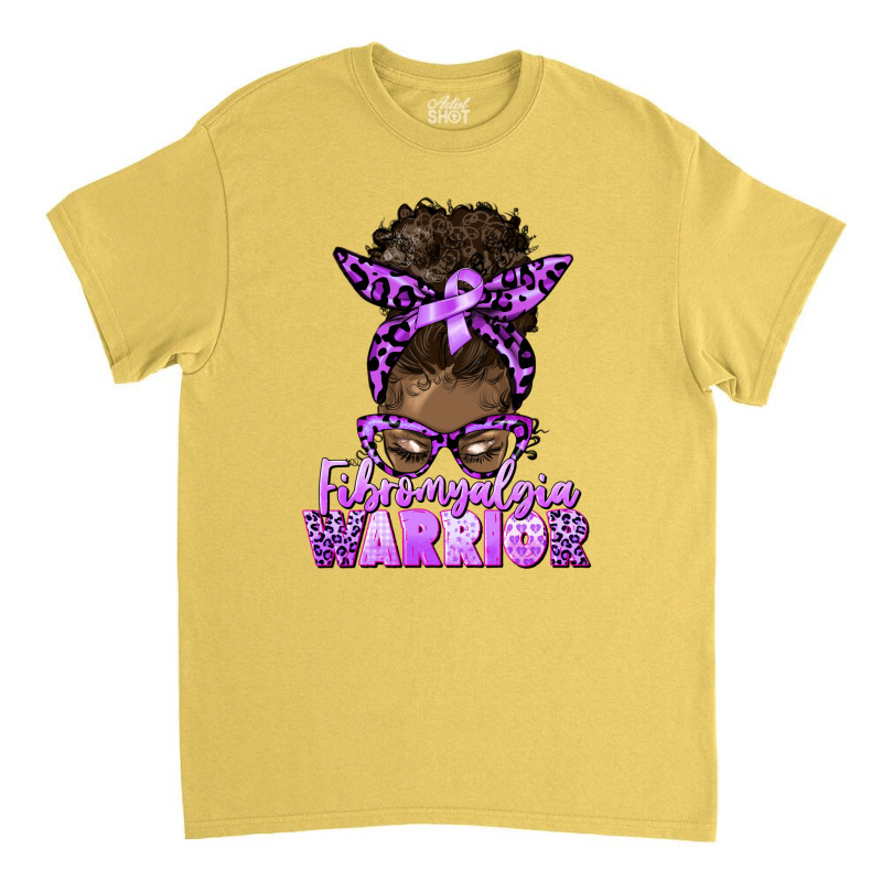 Fibromyalgia Warrior Afro Messy Bun Classic T-shirt | Artistshot