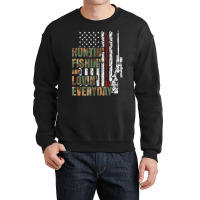 Hunting Fishing Loving Everyday American Deer Hunter Patriot Crewneck Sweatshirt | Artistshot