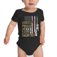 Hunting Fishing Loving Everyday American Deer Hunter Patriot Baby Bodysuit | Artistshot