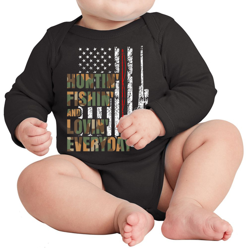 Hunting Fishing Loving Everyday American Deer Hunter Patriot Long Sleeve Baby Bodysuit | Artistshot