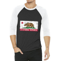 California Republic Flag Ca Distressed Design Classic 3/4 Sleeve Shirt | Artistshot