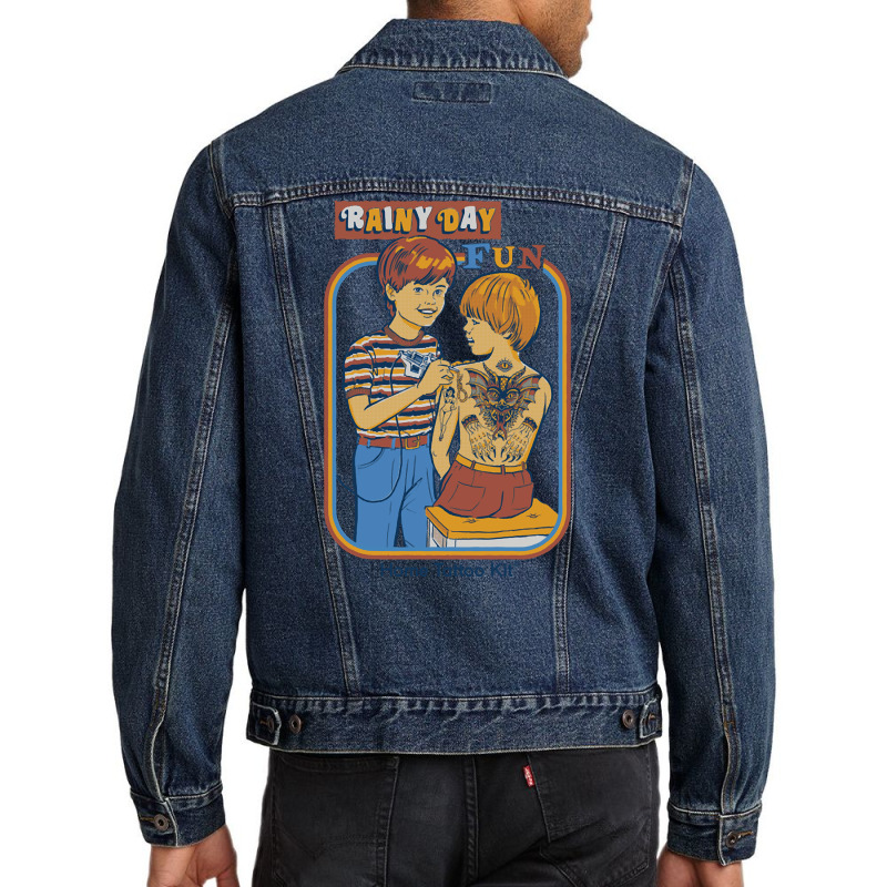 Rainy Day Fun, The Rainy Day Fun, Rainy Day Fun Art, Rainy Day Fun Vin Men Denim Jacket | Artistshot