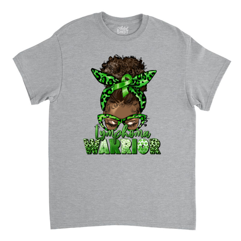 Lymphoma Warrior Afro Messy Bun Classic T-shirt | Artistshot