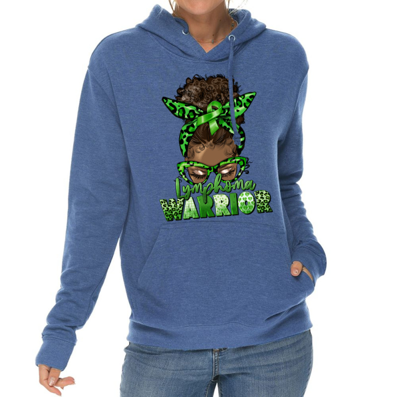 Lymphoma Warrior Afro Messy Bun Lightweight Hoodie | Artistshot