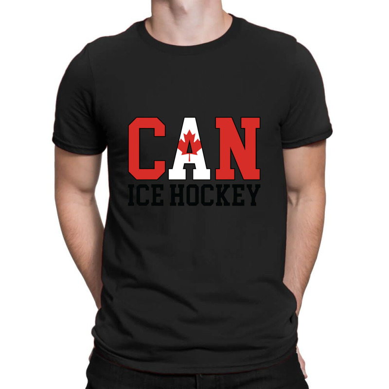 Canada Flag Hockey Player Canadian Can Ice Hockey Pullover T-shirt | Artistshot