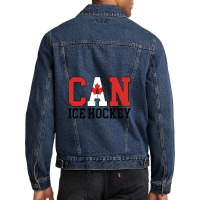 Canada Flag Hockey Player Canadian Can Ice Hockey Pullover Men Denim Jacket | Artistshot