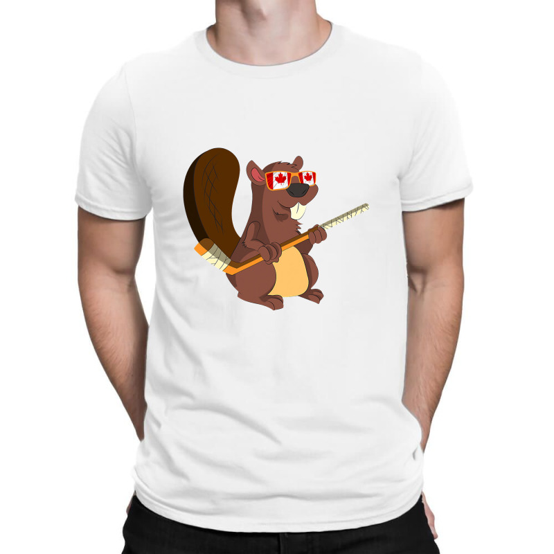 Canadian Cute Animal Gift Beaver Maple Leaf Hockey Canada T-shirt | Artistshot