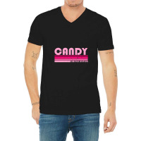 Candy Name Personalized Retro Vintage 80s 90s Birthday V-neck Tee | Artistshot