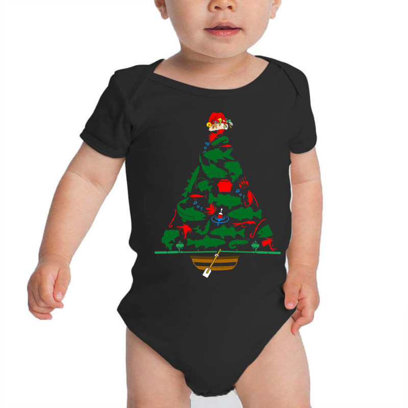 Fun Holiday Fisherman S Fishing Christmas Tree Baby Bodysuit | Artistshot