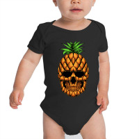 Pineapple Skull Head Vector Illustration Baby Bodysuit | Artistshot