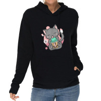 Cat Boba Tea Bubble Tea Anime Kawai Neko Lightweight Hoodie | Artistshot