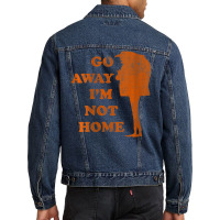 Gru Go Away Im Not Home Distressed Orange Men Denim Jacket | Artistshot