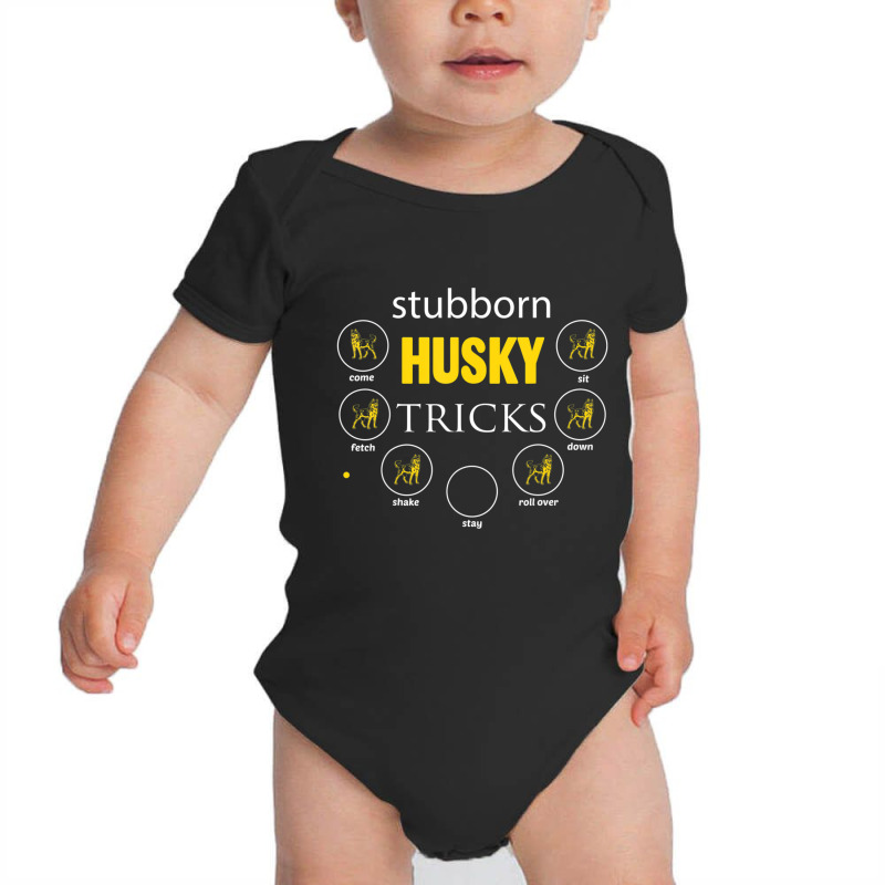 Siberian Husky Stubborn Husky Tricks Baby Bodysuit by cm-arts | Artistshot